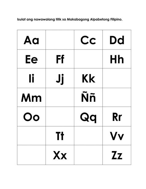 alpabetong filipino worksheet|Alpabetong Filipino Worksheet .